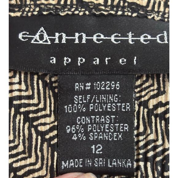 Connected Apparel dress, black/tan, NWT, classic, feminine, elegant, travel - Picture 7 of 9